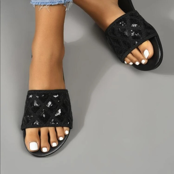 Sequin Decor Slide Sandal - Picture 3 of 7